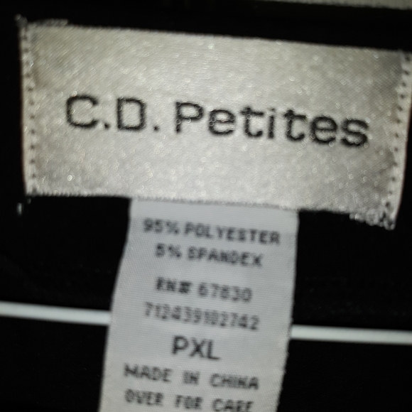 C D Petites black blouse with sequined body and silver studded neck. - Picture 6 of 7
